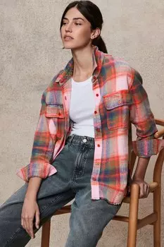 100% хлопок, длинный рукав, необработанный край Next, розовый