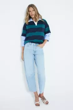 100% хлопок джинсы свободного кроя с высокой посадкой River Island, синий