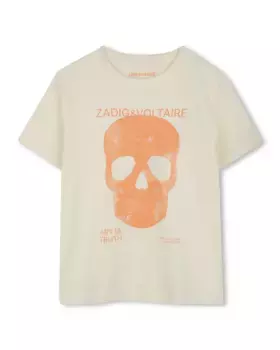 100% хлопок футболка для мальчиков с короткими рукавами Zadig & Voltaire, бежевый