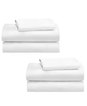 100 % хлопок, комплекты из 2 простыней Twin XL, мягкие и прочные удлиненные двуспальные простыни из хлопка с глубокими карманами, простыни Twin XL с сатиновым переплетением, охлаждающие простыни (морская пена) California Design Den, белый