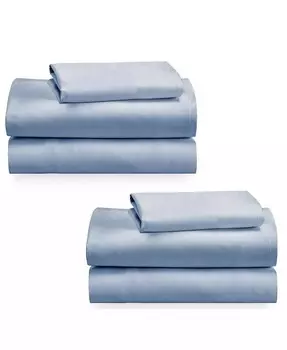 100% хлопок. Комплекты из 2 простыней Twin XL, мягкие и прочные удлиненные двуспальные простыни из хлопка с глубокими карманами, простыни Twin XL с сатиновым переплетением, охлаждающие простыни (морская пена) California Design Den, синий