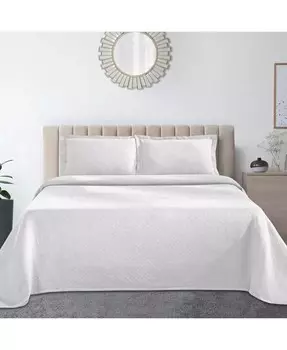 100% хлопок, корзинное плетение Matelasse, всесезонный комплект из трех предметов, размер Queen Superior, белый