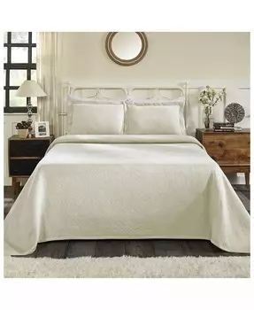 100% хлопок, корзинное плетение Matelasse, всесезонный комплект из трех предметов, размер Queen Superior, белый