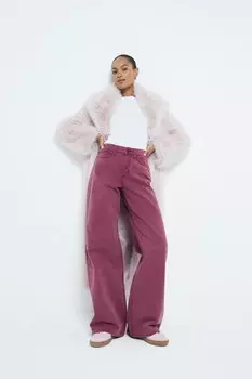 100% хлопок, мягкие широкие джинсы средней посадки River Island, красный