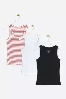 100% хлопок полосатый жилет с круглым вырезом, упаковка River Island, белый
