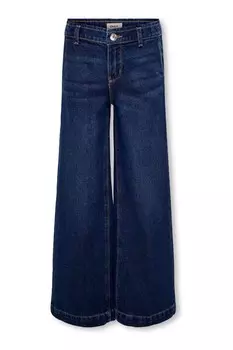 100% хлопок, широкие джинсы с регулируемой талией Only Kids, синий