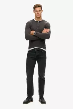 100% хлопок, трикотажная майка с длинными рукавами в стиле дедушки Superdry, черный