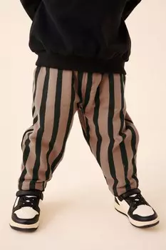 100% хлопок, трикотажные брюки в полоску (3 мес 7 лет) Next, коричневый