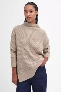 100% хлопок вязать джерси накидка джемпер Barbour, бежевый