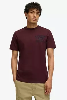 100% хлопок, вышитая футболка с логотипом superstate athletic Superdry, красный