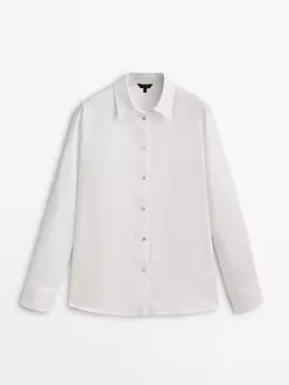 100% льняная рубашка Massimo Dutti, белый