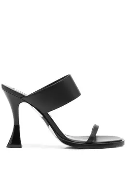 100 мм кожаные мюли Moschino, черный