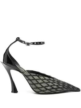 100 мм мюли с ромбовидным узором Mugler, черный