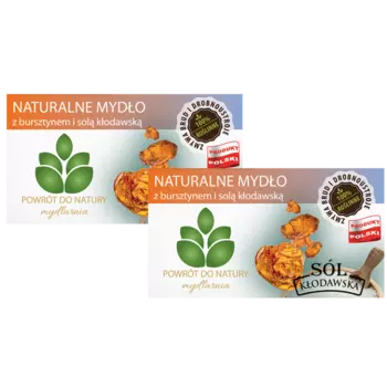100% натуральное мыло на растительной основе с янтарем и солью Клодава, 2 шт. Powrt Do Natury