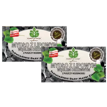 100% натуральное мыло на растительной основе с древесным углем, 2 шт. Powrt Do Natury