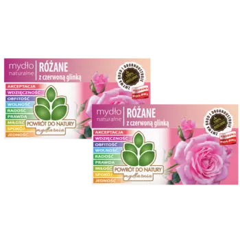 100% натуральное розовое мыло на растительной основе с красной глиной, 2 шт. Powrt Do Natury