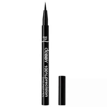 100% Precision Fine Pen Eyeliner 01 Черный, Debby
