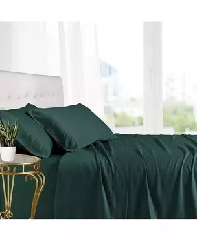 100% вискоза из бамбукового листа, набор из 5 предметов, Split King Egyptian Linens, синий