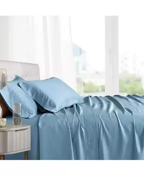 100% вискоза из бамбукового листа, набор из 5 предметов, Split King Egyptian Linens, синий