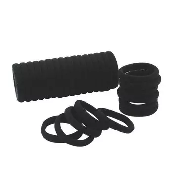 100x Маленькие мягкие резинки для волос - черные Inny Producent