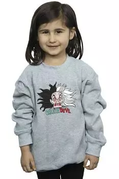 101 далматинец Круэлла Де Виль Толстовка Сумасшедшая мама Disney, серый