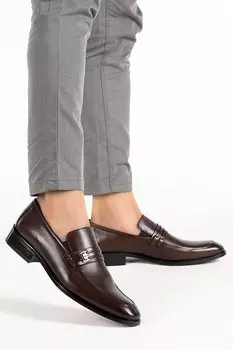 1047 Повседневная классическая мужская обувь из 100% кожи Nevzat Zhre, коричневый