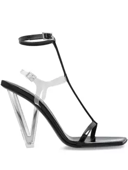 105 мм кожаные сандалии Versace, черный