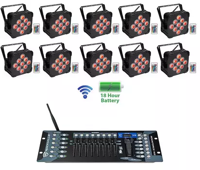 Аккумуляторные прожекторы Rockville Best PAR 60 с беспроводным контроллером DMX Best PAR 60 + Rockforce W2