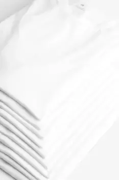 10 футболок стандартного кроя с круглым вырезом H&M, белый