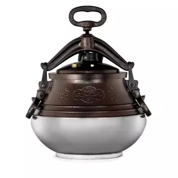 10 л (8,5 л) Афганская Казань Казанская кастрюля Мясная кастрюля Кастрюля для жарки Кастрюля для тушения Афганский казан Афганказан 4BIG.fun, коричневый