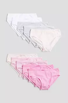 10 пар хлопковых трусов H&M, розовый