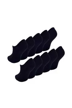 10 пар невидимых дышащих хлопковых носков для неявки Sock Snob, черный