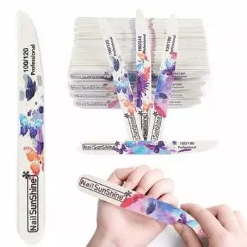 10 пилочек для ногтей 100/120 Simple-Boat 2в1, Tojato