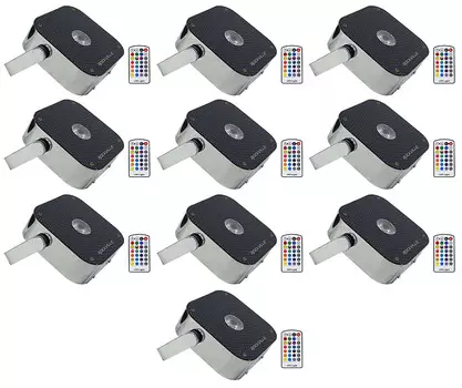 Комплект 10 Rockville MINI RF1 RGBWA + UV DJ/Party LED Wash Lights сталь + RF Remotes 10 MINI RF1
