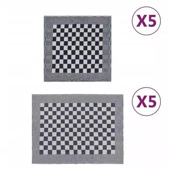 10 шт. Комплект полотенец черный и белый хлопок DKD HOME DECOR