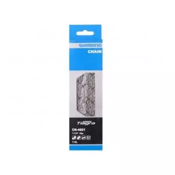 10 - скоростная цепь Shimano Tiagra CN - 4601 для 2 - скоростных шатунов, серебристо - черный