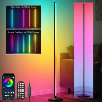 10 Вт торшер RGB с регулируемой яркостью, таймер синхронизации музыки, светодиодный торшер, лампа для чтения для спальни, 165 см lapamax