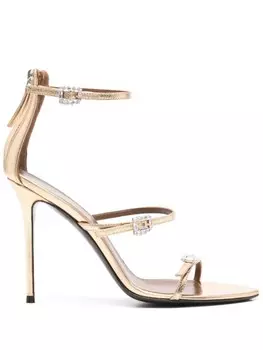 110 мм кожаные сандалии Giuseppe Zanotti, золотой