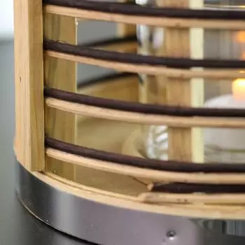 11,5-дюймовый шикарный цилиндрический подсвечник из ротанга с джутовой ручкой