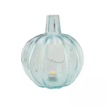 11-дюймовый прозрачный синий стеклянный подсвечник в форме тыквы