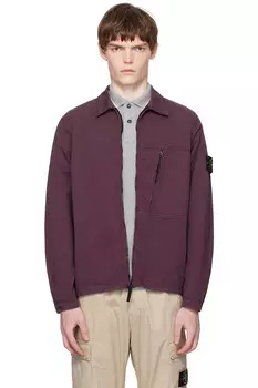 1200003 куртка из сатина с добавлением хлопка супима и эластана Stone Island, цвет amaranth