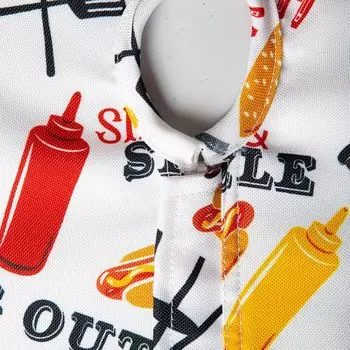 120-дюймовая бело-желтая прямоугольная уличная скатерть на тему барбекю с застежкой-молнией