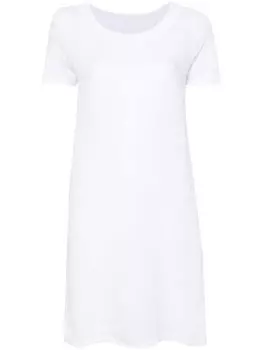 120% Lino короткое льняное платье-футболка, белый