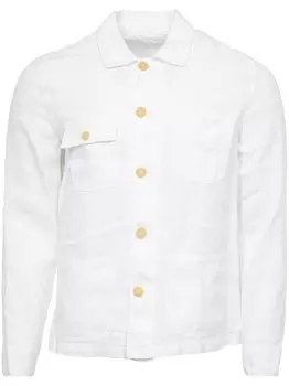120% Lino льняная куртка-рубашка, белый