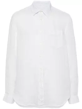 120% Lino льняная рубашка с длинными рукавами, синий