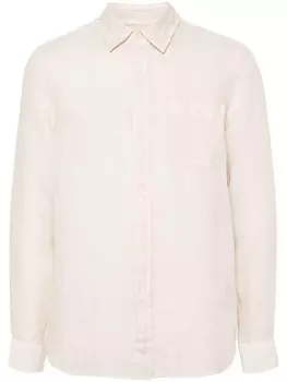 120% Lino льняная рубашка с длинными рукавами, нейтральный цвет