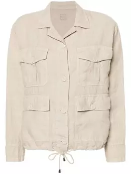 120% Lino льняная рубашка с кулиской, нейтральный цвет