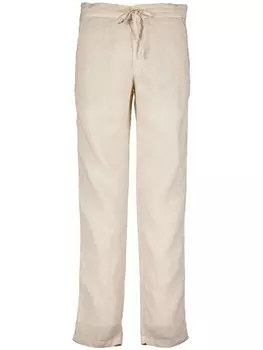 120% Lino льняные брюки с завязками, нейтральный цвет