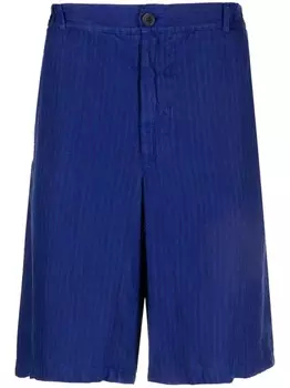 120% Lino льняные шорты-бермуды, синий