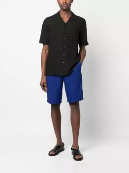 120% Lino льняные шорты-бермуды в полоску, синий